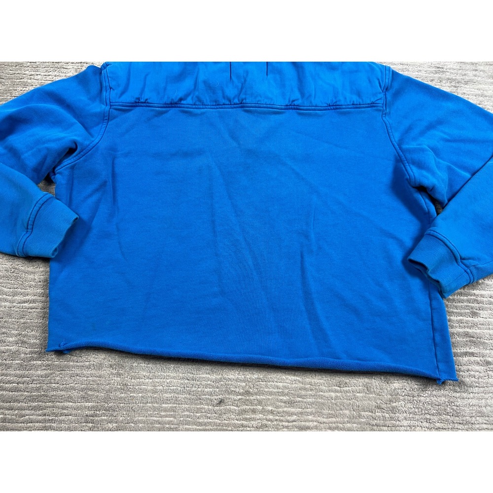Vineyard Vines Pullover Womens L Blue Quarter Zip Raw Hem Cropped Cotton Logo - Picture 13 of 15